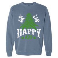 Happy 420 Marijuana Merch To Celebrate Weed Day On 420 Garment-Dyed Sweatshirt