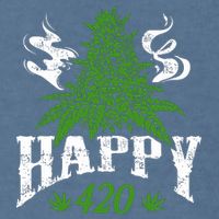 Happy 420 Marijuana Merch To Celebrate Weed Day On 420 Garment-Dyed Sweatshirt