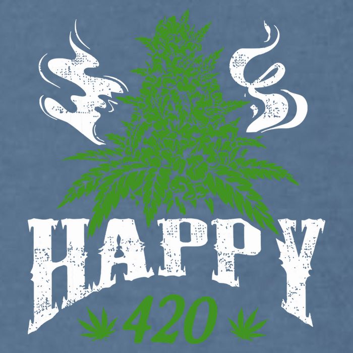 Happy 420 Marijuana Merch To Celebrate Weed Day On 420 Garment-Dyed Sweatshirt