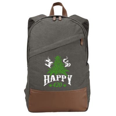 Happy 420 Marijuana Merch To Celebrate Weed Day On 420 Cotton Canvas Backpack