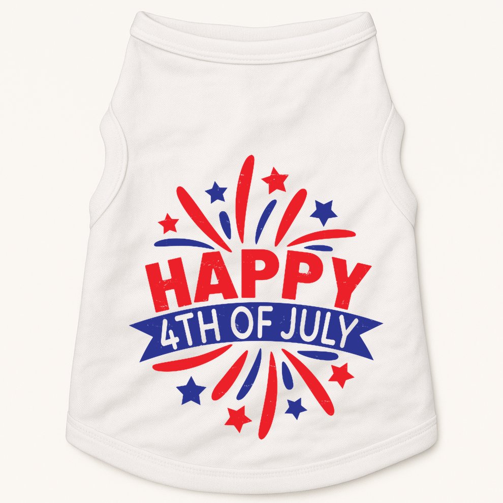Happy 4th Of July America Celebration Doggie Tank