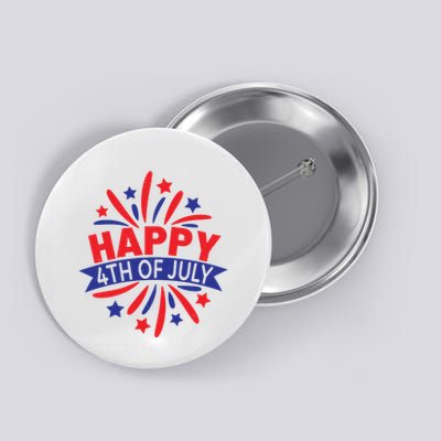 Happy 4th Of July America Celebration Button