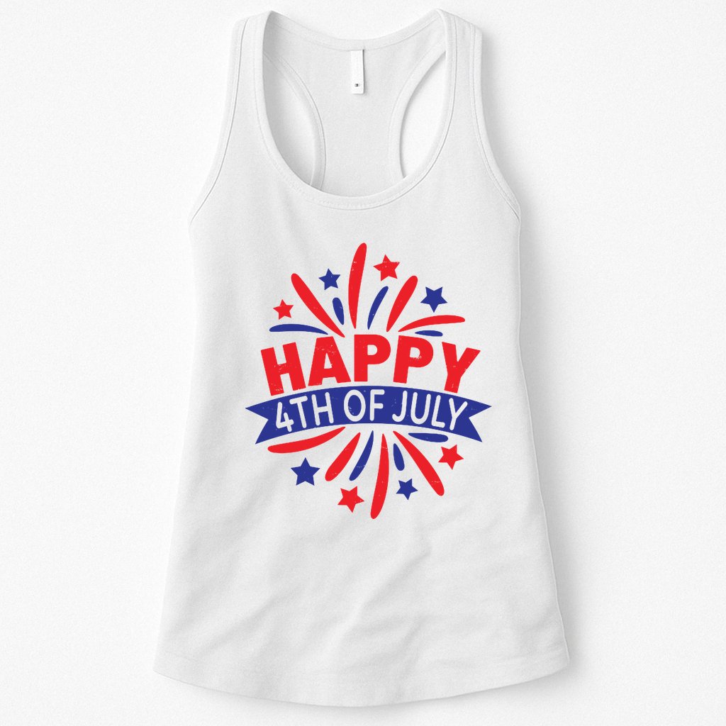 Happy 4th Of July America Celebration Womens Tank Top