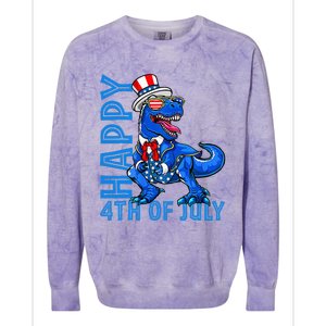 Happy 4th Of July Trex Dinosaur American Dino Colorblast Crewneck Sweatshirt