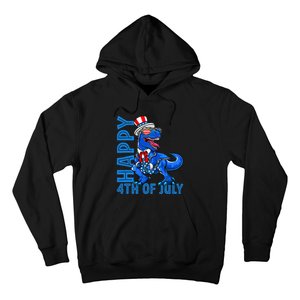 Happy 4th Of July Trex Dinosaur American Dino Hoodie