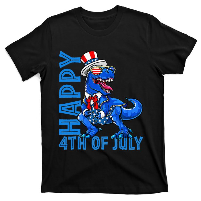 Happy 4th Of July Trex Dinosaur American Dino T-Shirt