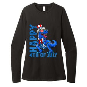 Happy 4th Of July Trex Dinosaur American Dino Womens CVC Long Sleeve Shirt