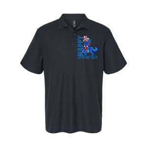 Happy 4th Of July Trex Dinosaur American Dino Softstyle Adult Sport Polo