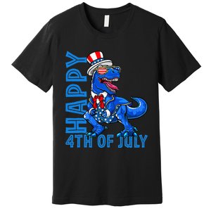 Happy 4th Of July Trex Dinosaur American Dino Premium T-Shirt