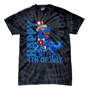 Happy 4th Of July Trex Dinosaur American Dino Tie-Dye T-Shirt