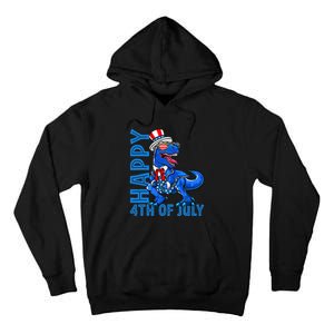 Happy 4th Of July Trex Dinosaur American Dino Tall Hoodie