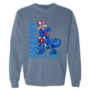 Happy 4th Of July Trex Dinosaur American Dino Garment-Dyed Sweatshirt