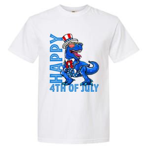 Happy 4th Of July Trex Dinosaur American Dino Garment-Dyed Heavyweight T-Shirt