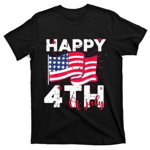 Happy 4th Of July American Flag Usa Patriotic T-Shirt