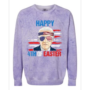 Happy 4th Of Easter Biden Confused 4th Of July American Flag  Colorblast Crewneck Sweatshirt