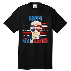 Happy 4th Of Easter Biden Confused 4th Of July American Flag  Tall T-Shirt