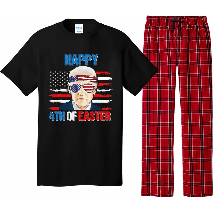 Happy 4th Of Easter Biden Confused 4th Of July American Flag  Pajama Set