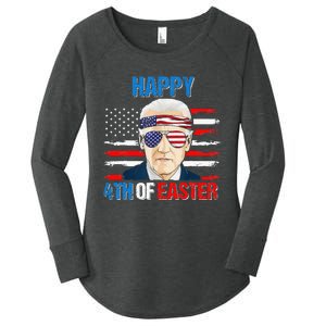 Happy 4th Of Easter Biden Confused 4th Of July American Flag  Women's Perfect Tri Tunic Long Sleeve Shirt