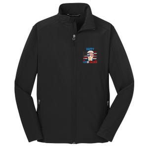 Happy 4th Of Easter Biden Confused 4th Of July American Flag  Core Soft Shell Jacket