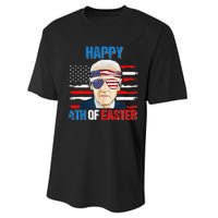 Happy 4th Of Easter Biden Confused 4th Of July American Flag  Performance Sprint T-Shirt