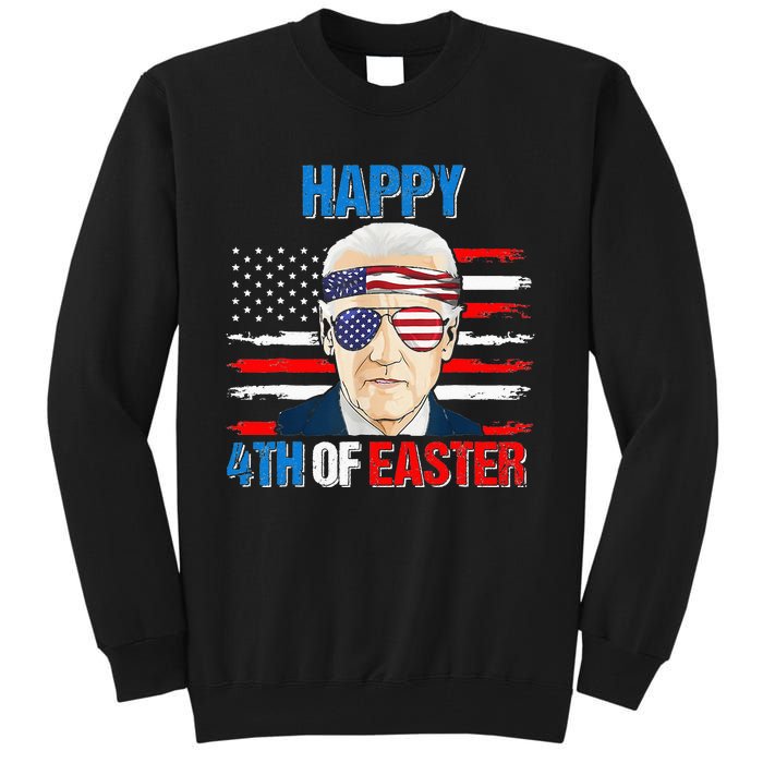 Happy 4th Of Easter Biden Confused 4th Of July American Flag  Tall Sweatshirt