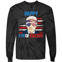 Happy 4th Of Easter Biden Confused 4th Of July American Flag  Tie-Dye Long Sleeve Shirt