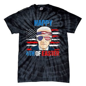 Happy 4th Of Easter Biden Confused 4th Of July American Flag  Tie-Dye T-Shirt