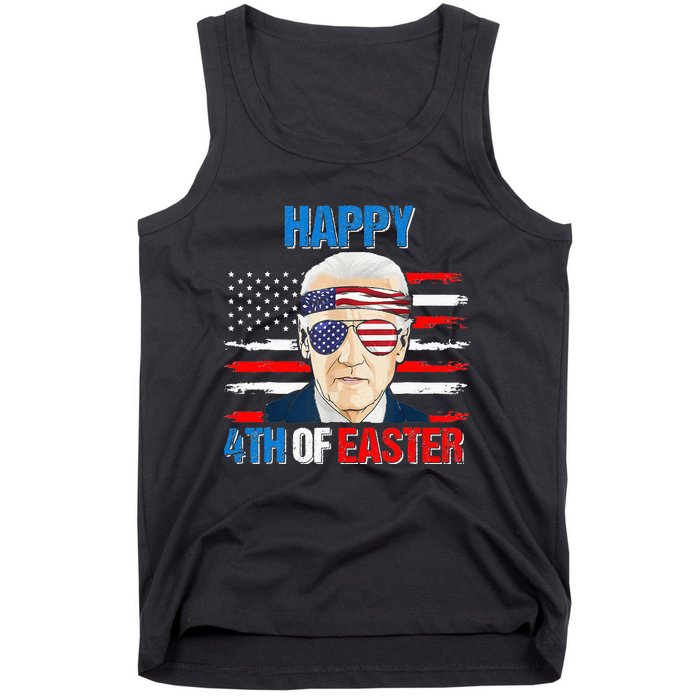 Happy 4th Of Easter Biden Confused 4th Of July American Flag  Tank Top