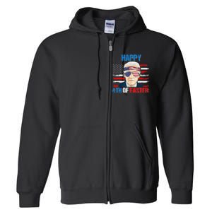 Happy 4th Of Easter Biden Confused 4th Of July American Flag  Full Zip Hoodie