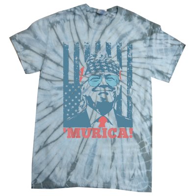 Happy 4th Of July Trump American Flag Trump Murica Tie-Dye T-Shirt