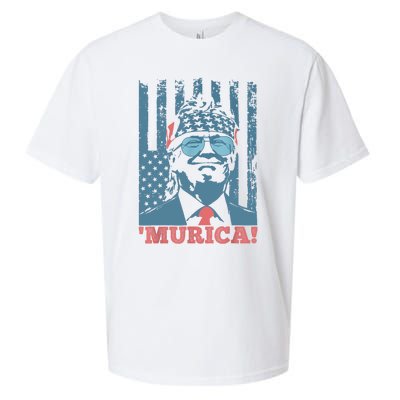 Happy 4th Of July Trump American Flag Trump Murica Sueded Cloud Jersey T-Shirt