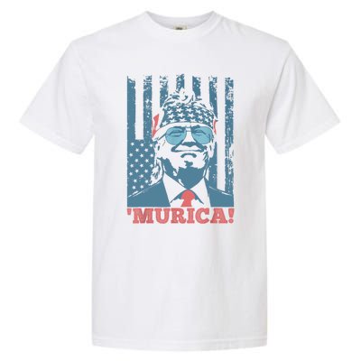 Happy 4th Of July Trump American Flag Trump Murica Garment-Dyed Heavyweight T-Shirt