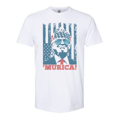 Happy 4th Of July Trump American Flag Trump Murica Softstyle CVC T-Shirt