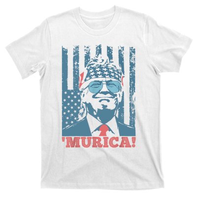 Happy 4th Of July Trump American Flag Trump Murica T-Shirt