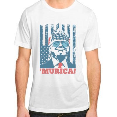 Happy 4th Of July Trump American Flag Trump Murica Adult ChromaSoft Performance T-Shirt