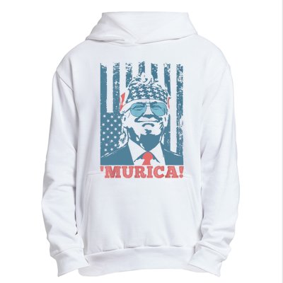 Happy 4th Of July Trump American Flag Trump Murica Urban Pullover Hoodie