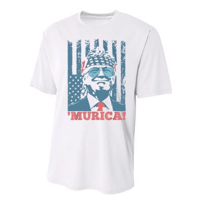 Happy 4th Of July Trump American Flag Trump Murica Performance Sprint T-Shirt