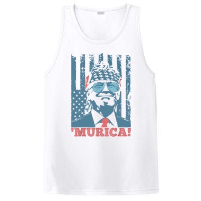 Happy 4th Of July Trump American Flag Trump Murica PosiCharge Competitor Tank