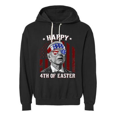 Happy 4th Of Easter Biden Confused 4th Of July Dazed Funny  Garment-Dyed Fleece Hoodie