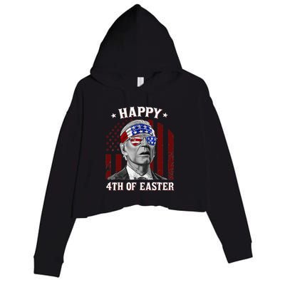 Happy 4th Of Easter Biden Confused 4th Of July Dazed Funny  Crop Fleece Hoodie