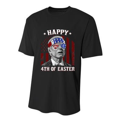 Happy 4th Of Easter Biden Confused 4th Of July Dazed Funny  Youth Performance Sprint T-Shirt