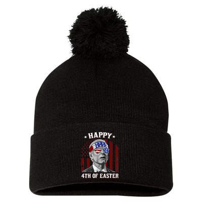 Happy 4th Of Easter Biden Confused 4th Of July Dazed Funny  Pom Pom 12in Knit Beanie