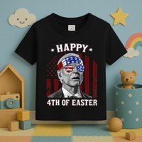 Happy 4th Of Easter Biden Confused 4th Of July Dazed Funny  Toddler T-Shirt