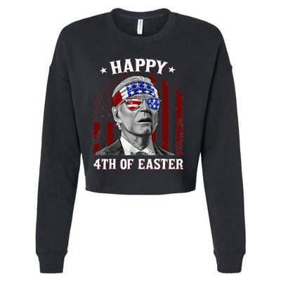 Happy 4th Of Easter Biden Confused 4th Of July Dazed Funny  Cropped Pullover Crew