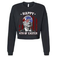 Happy 4th Of Easter Biden Confused 4th Of July Dazed Funny  Cropped Pullover Crew