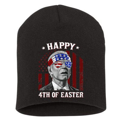 Happy 4th Of Easter Biden Confused 4th Of July Dazed Funny  Short Acrylic Beanie
