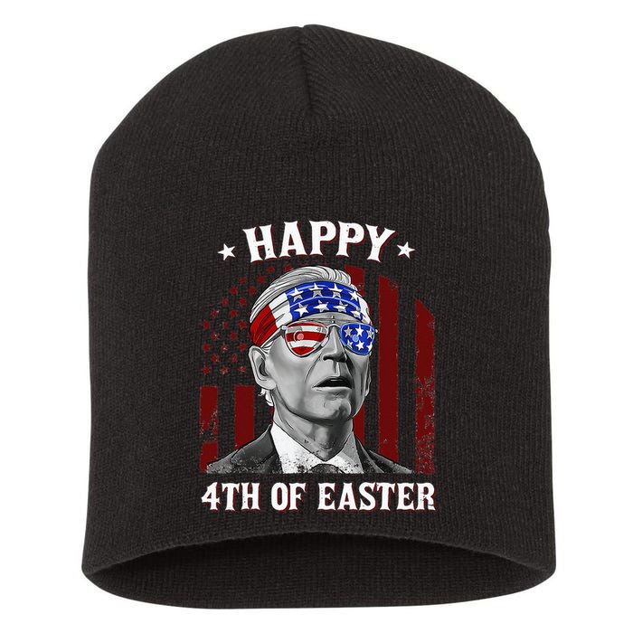 Happy 4th Of Easter Biden Confused 4th Of July Dazed Funny  Short Acrylic Beanie