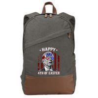 Happy 4th Of Easter Biden Confused 4th Of July Dazed Funny  Cotton Canvas Backpack