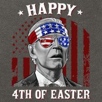 Happy 4th Of Easter Biden Confused 4th Of July Dazed Funny  Cotton Canvas Backpack
