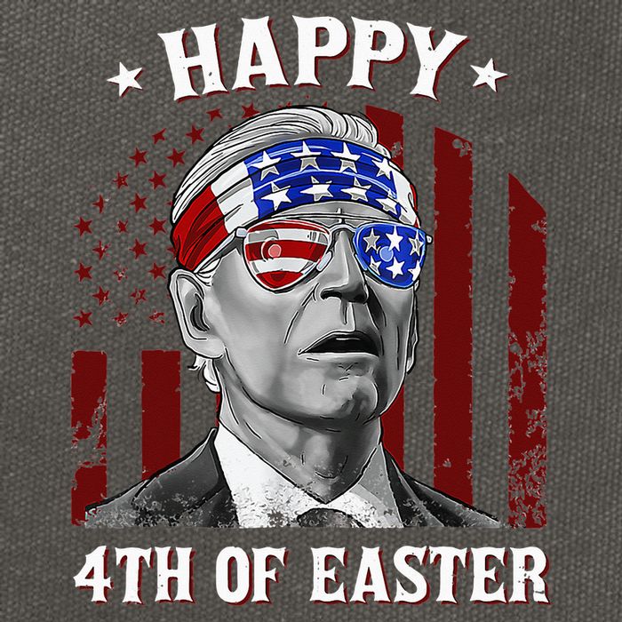 Happy 4th Of Easter Biden Confused 4th Of July Dazed Funny  Cotton Canvas Backpack